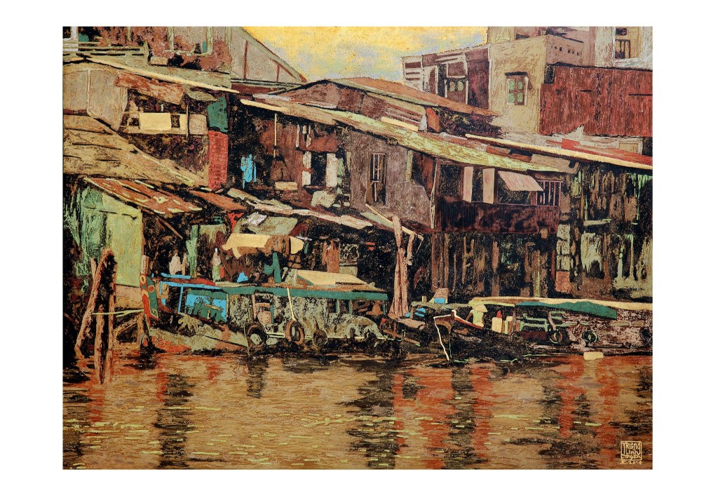 BẾN SÔNG XƯA | Sơn mài | 81 x 107 cm | 2014