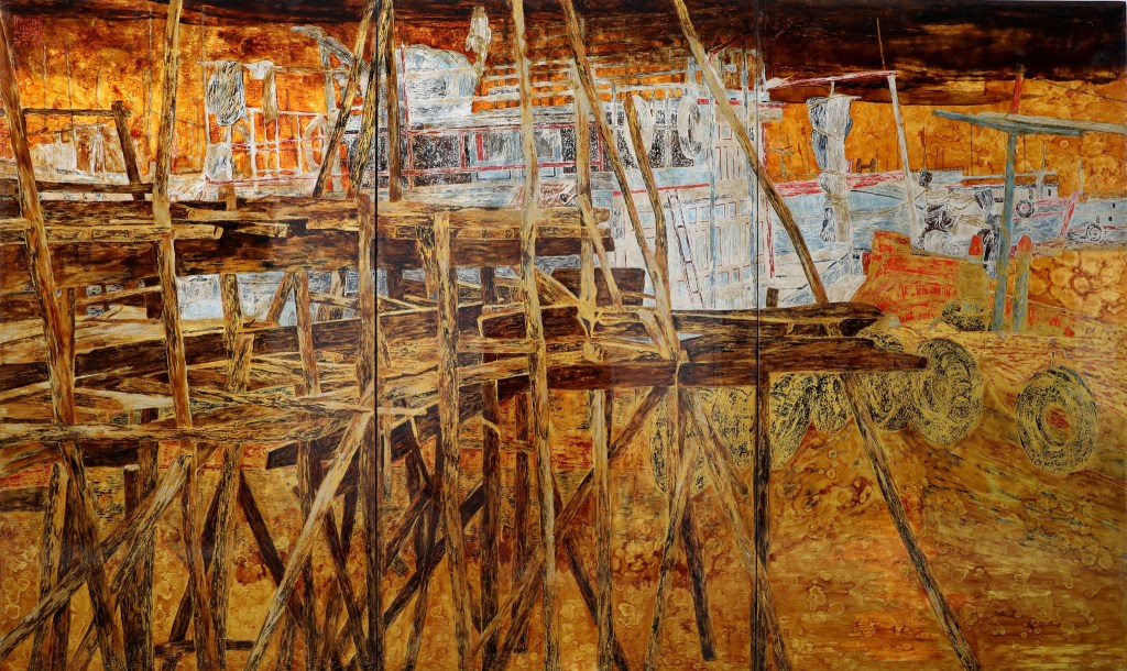 BIỂN VẮNG | Sơn mài | 120 x 200 cm | 2023