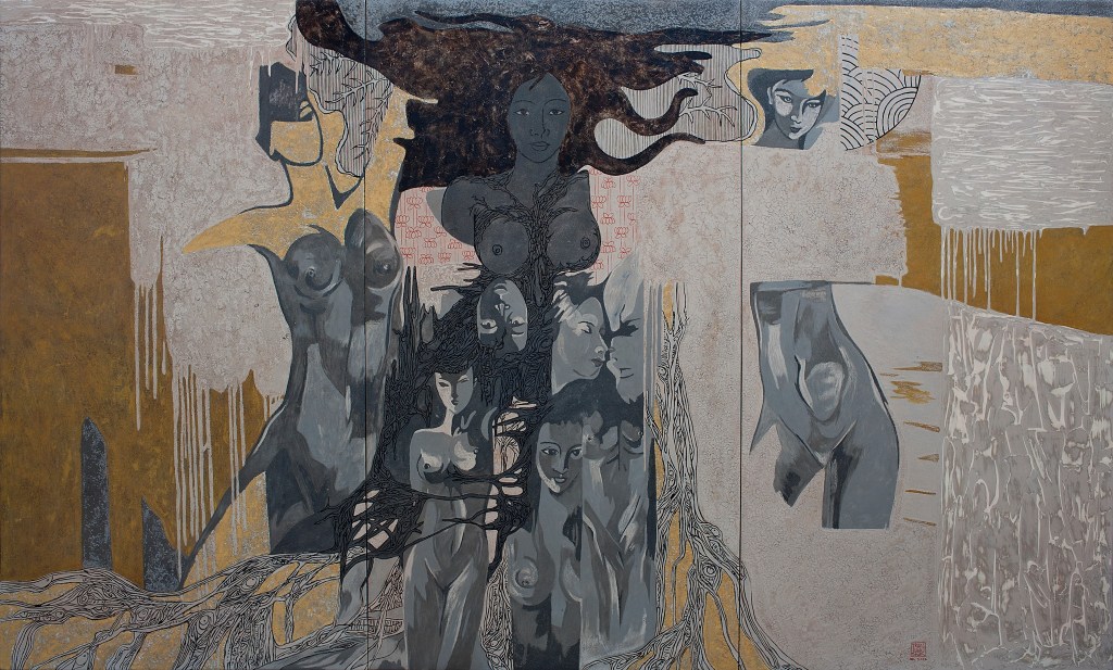 BÓNG ĐÊM | Sơn mài | 120 x 200 cm | 2012