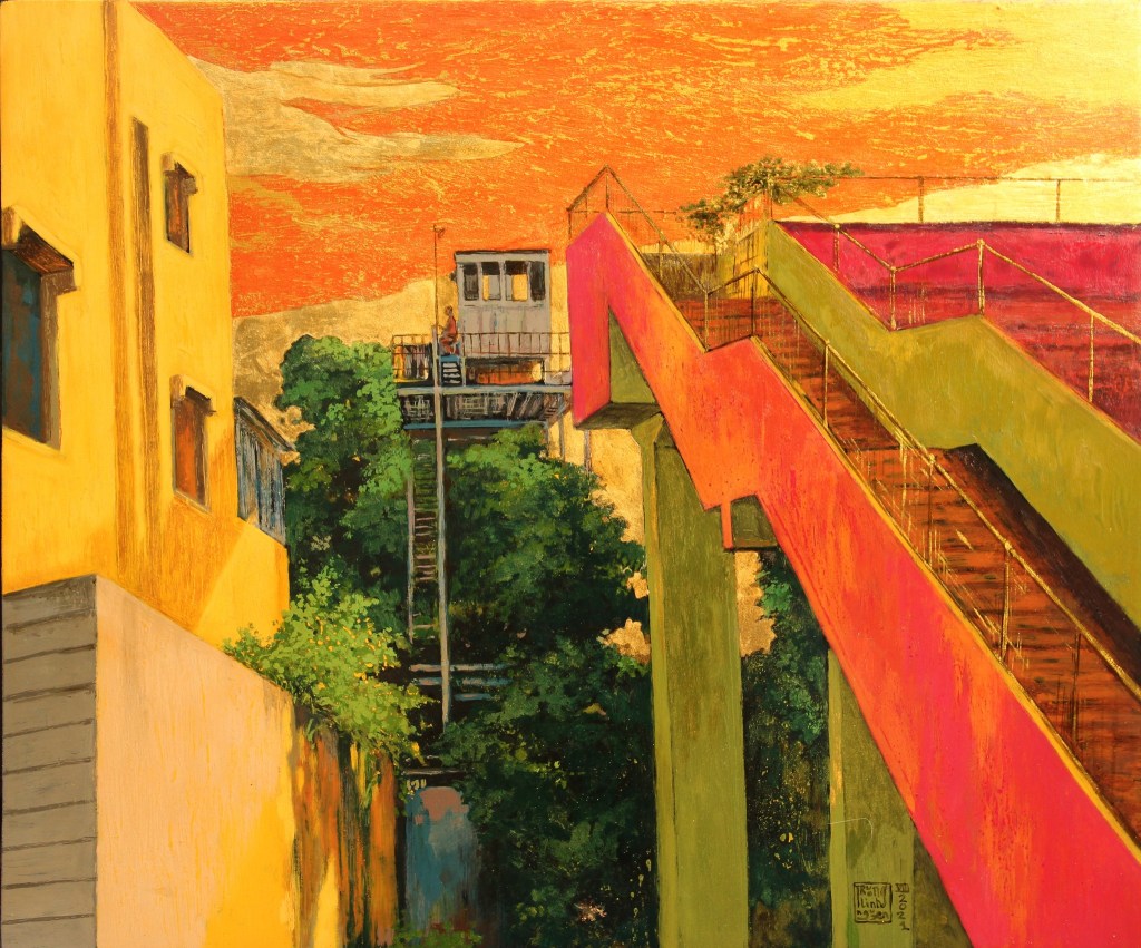 BUỔI SÁNG Ở KAOSHIUNG | Sơn mài | 50 x 60 cm | 2021
