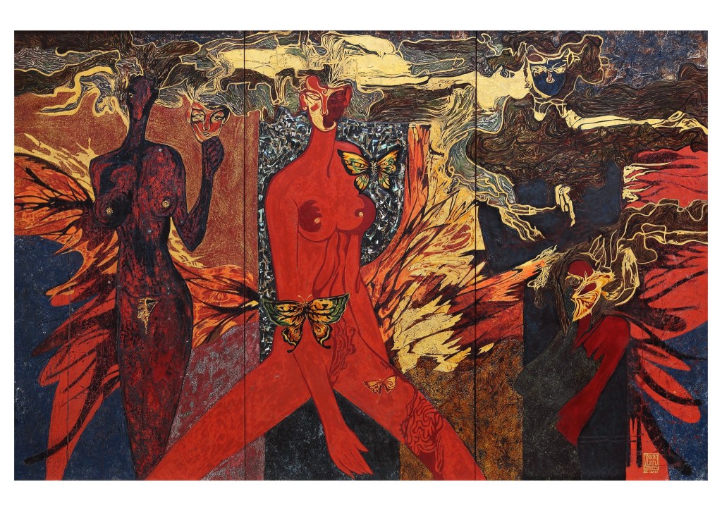 BƯỚM ĐÊM | Sơn mài | 100 x 140 cm | 2012