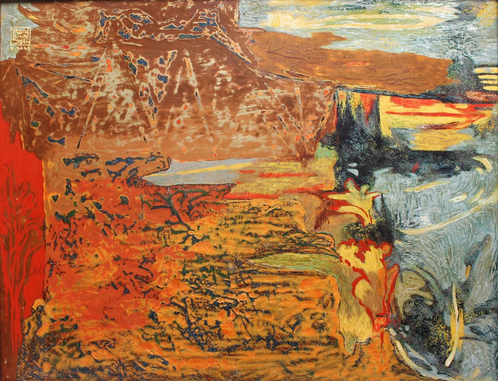 CÂY CẦU VÀ BÓNG CÂY | Sơn mài | 70 x 90 cm | 2021