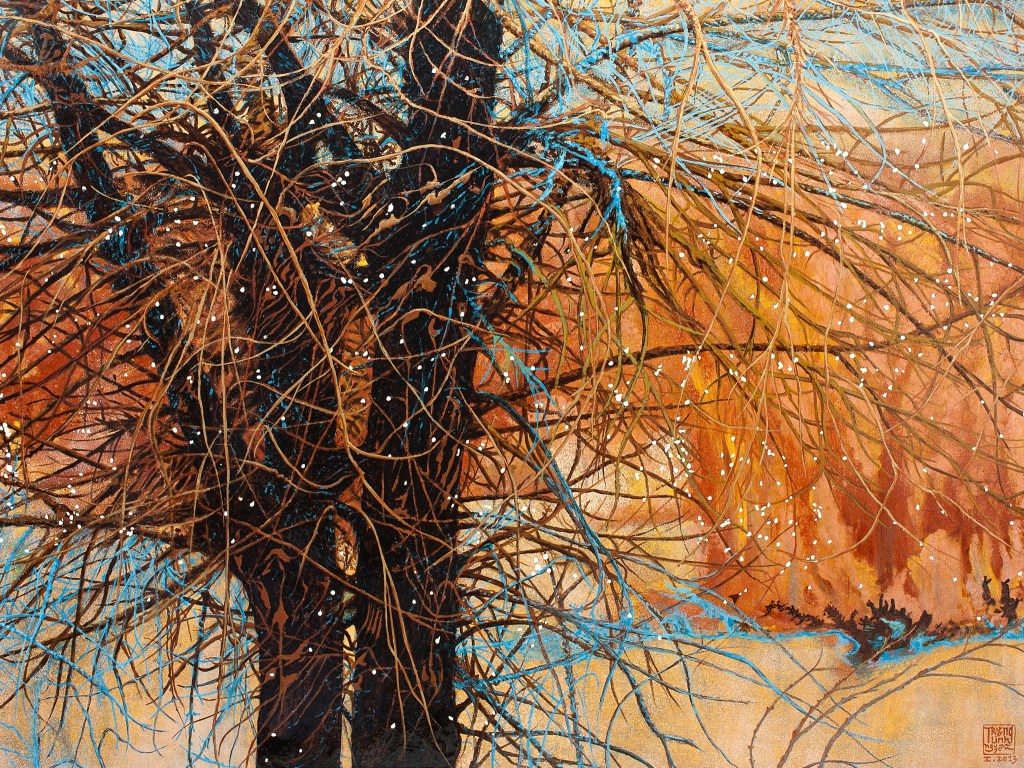 CÂY ĐÔI | Sơn mài | 70 x 90 cm | 2013