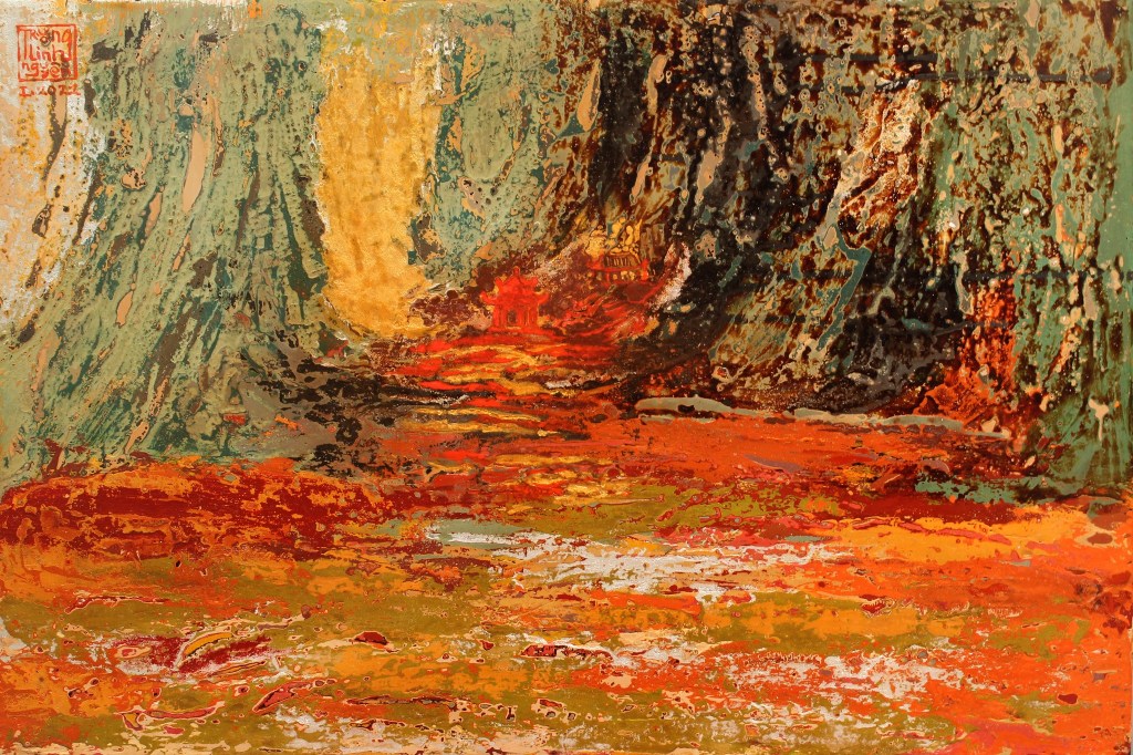 CHÙA NÚI | Sơn mài | 40 x 60cm | 2021