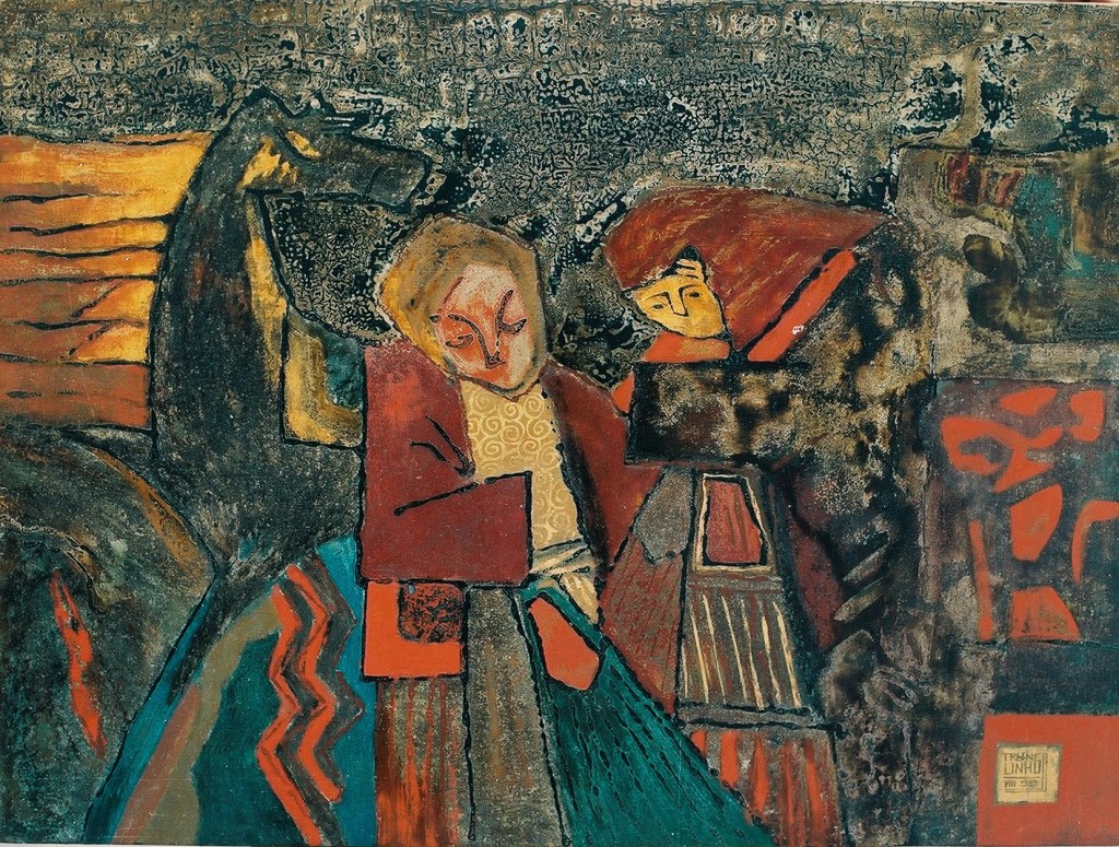 CHUYỆN TRÊN NÚI | Sơn mài | 40 x 60 cm | 1999