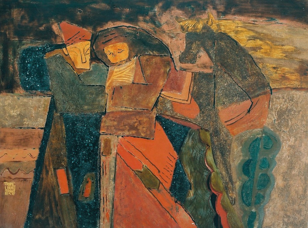 CHUYỆN TRÊN NÚI | Sơn mài | 40 x 60 cm | 1999
