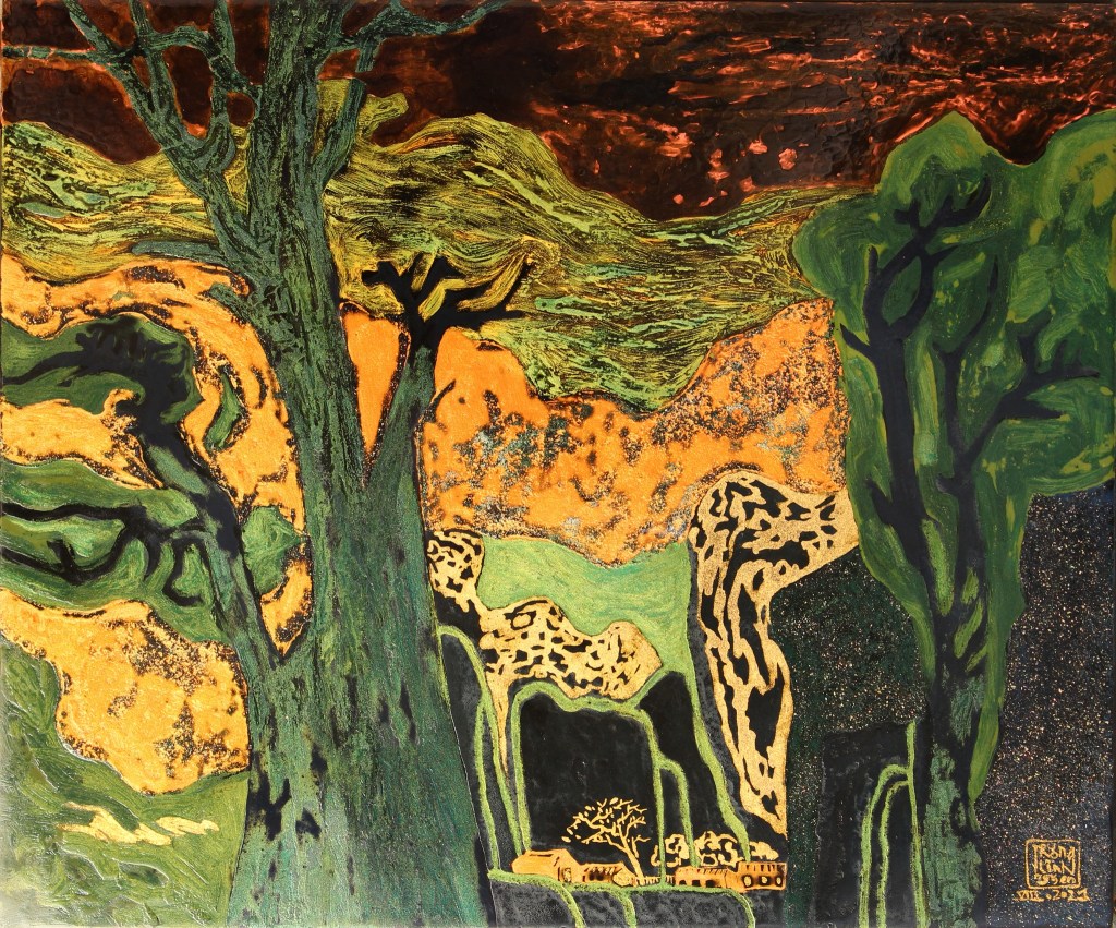 CHUYỆN TRÊN NÚi I | Sơn mài | 50 x 60 cm | 2021