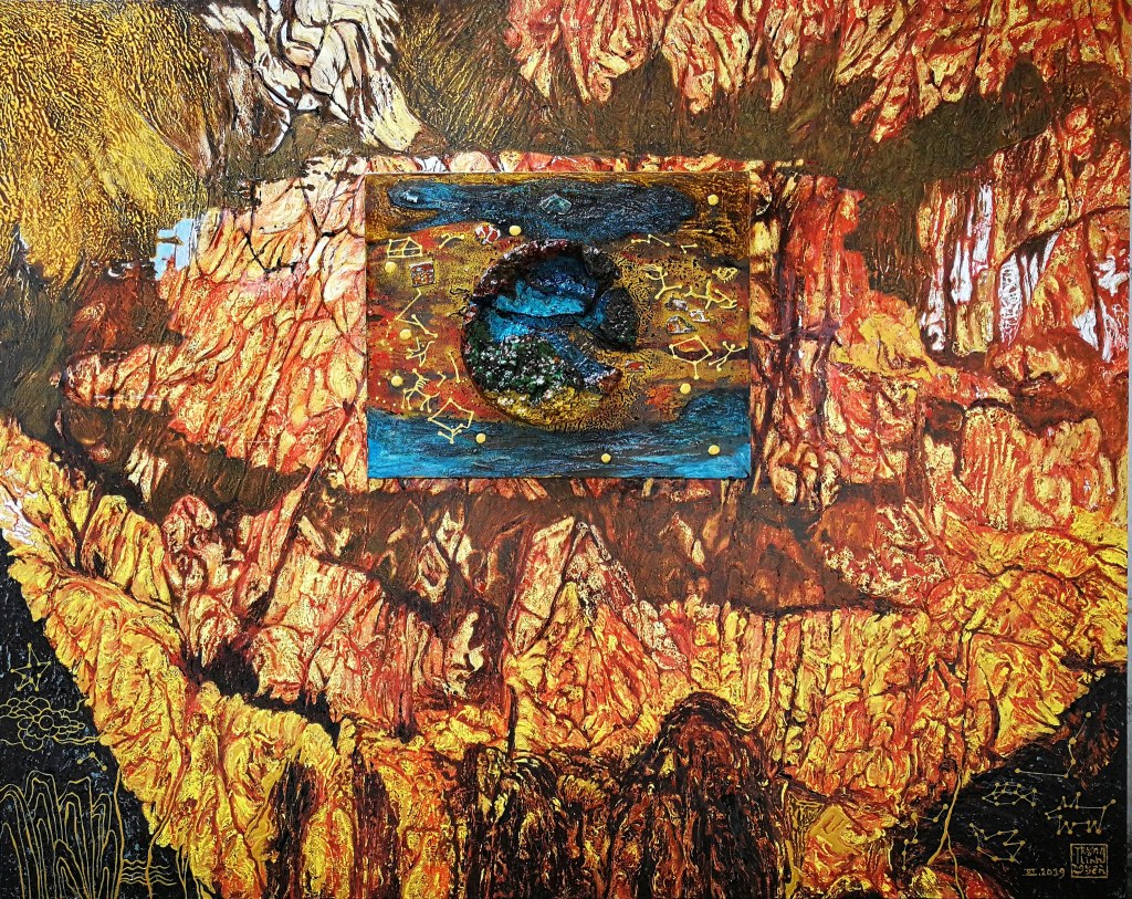 CHUYỆN TRÊN NÚI | Sơn mài | 120 x 150 cm | 2019