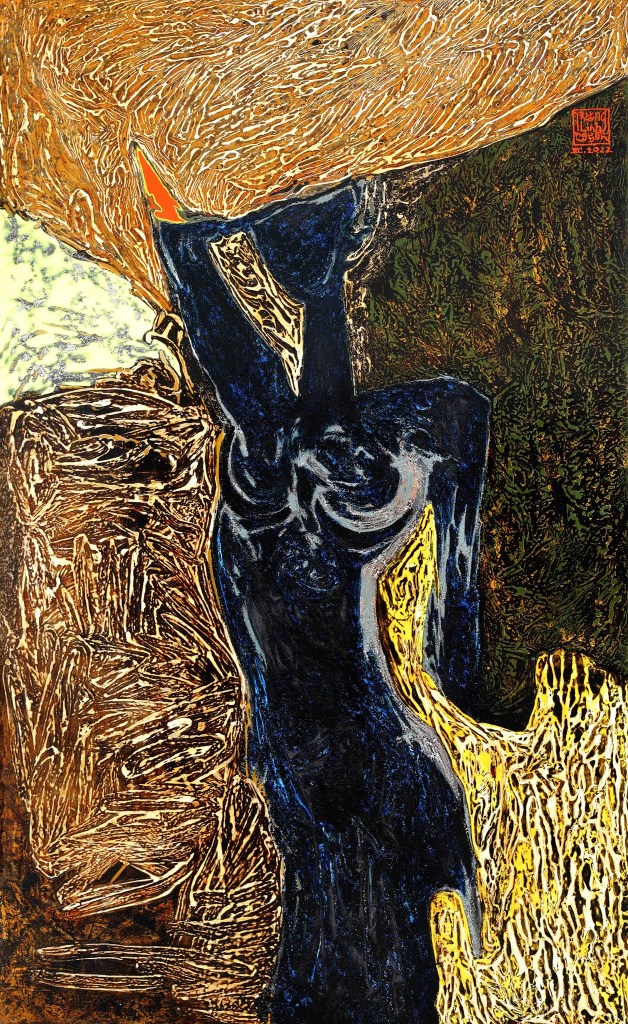 CÔ NÀNG XANH | Sơn mài | 74 x 120 cm | 2022