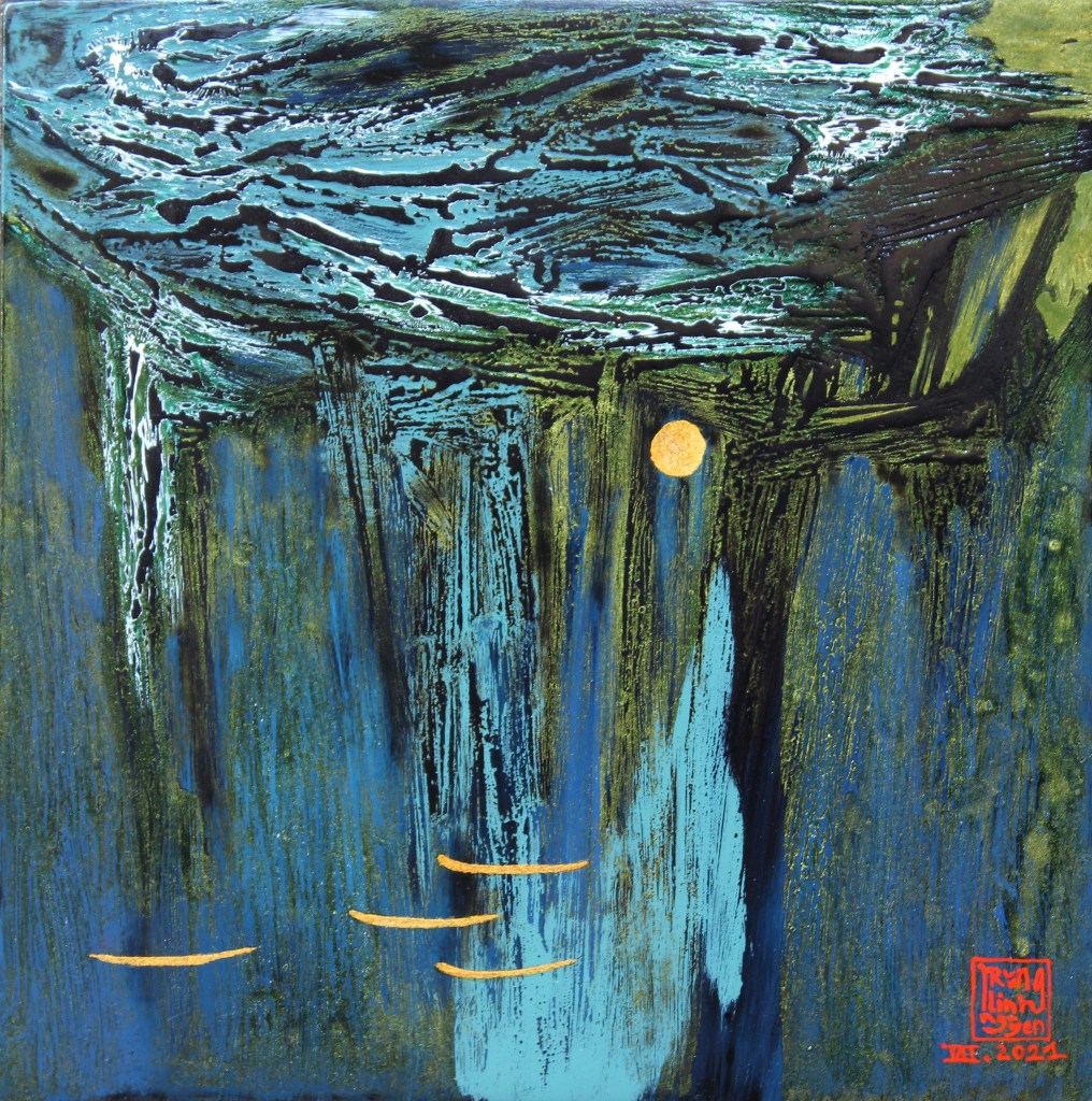 CỔ TÍCH | Sơn mài | 30  x 30 cm | 2021