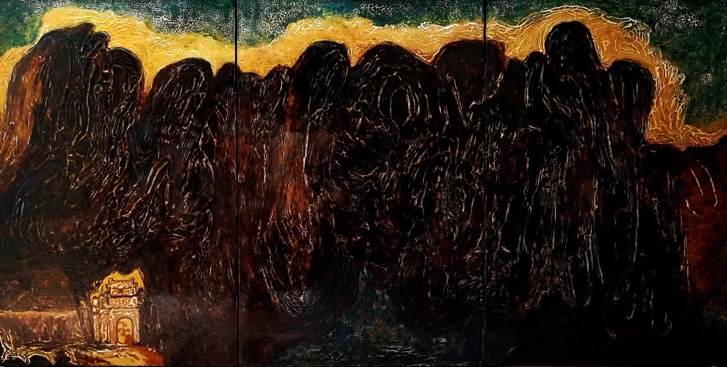 CÕI THIÊNG | Sơn mài | 60 x 120 cm | 2023