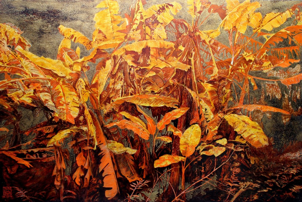 ĐỒNG QUÊ XÀO XẠC | Sơn mài | 80 x 120 cm | 2017