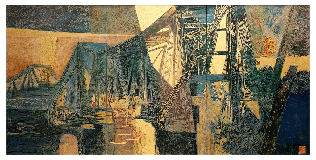 HÀ NỘI CÓ CẦU LONG BIÊN | Sơn mài | 2010 