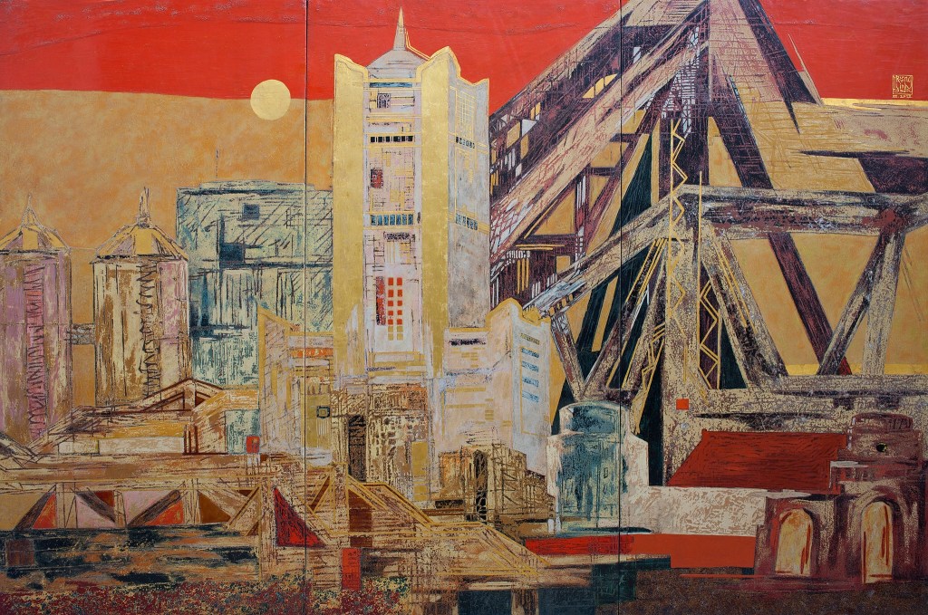 HÀ NỘI - KAOSHIUNG | Sơn mài | 100 x 140 cm | 2012