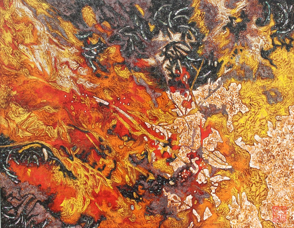 HOA ĐẤT I | Sơn mài | 70 x 90 cm | 2019