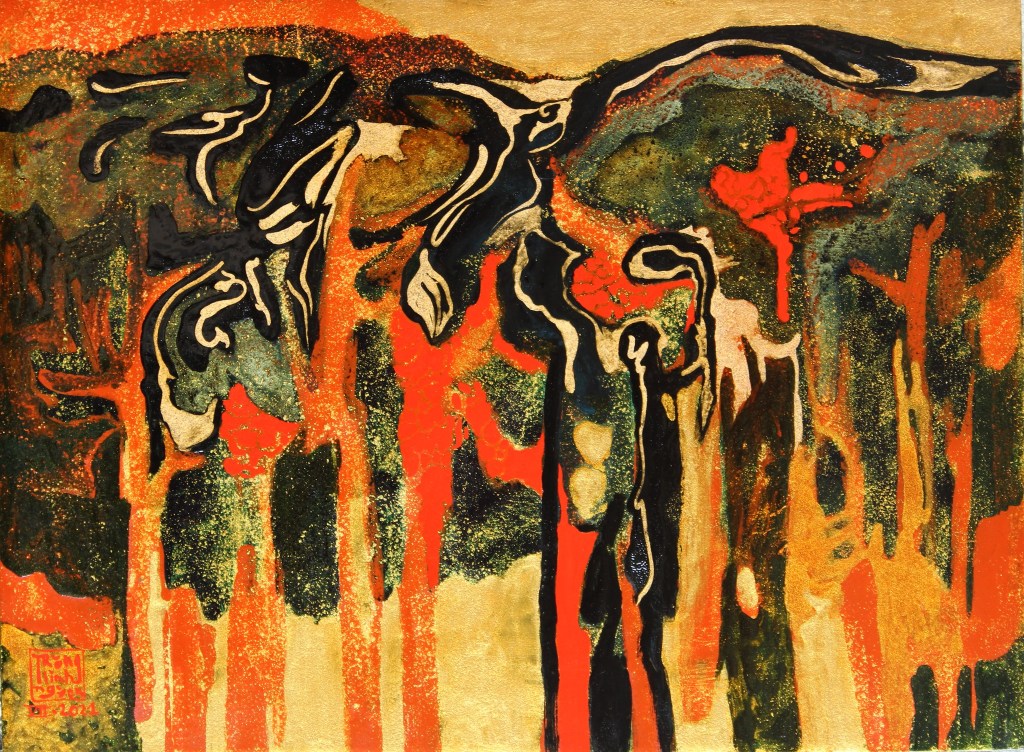 HOA RỪNG | Sơn mài | 30 x 40 cm | 2021