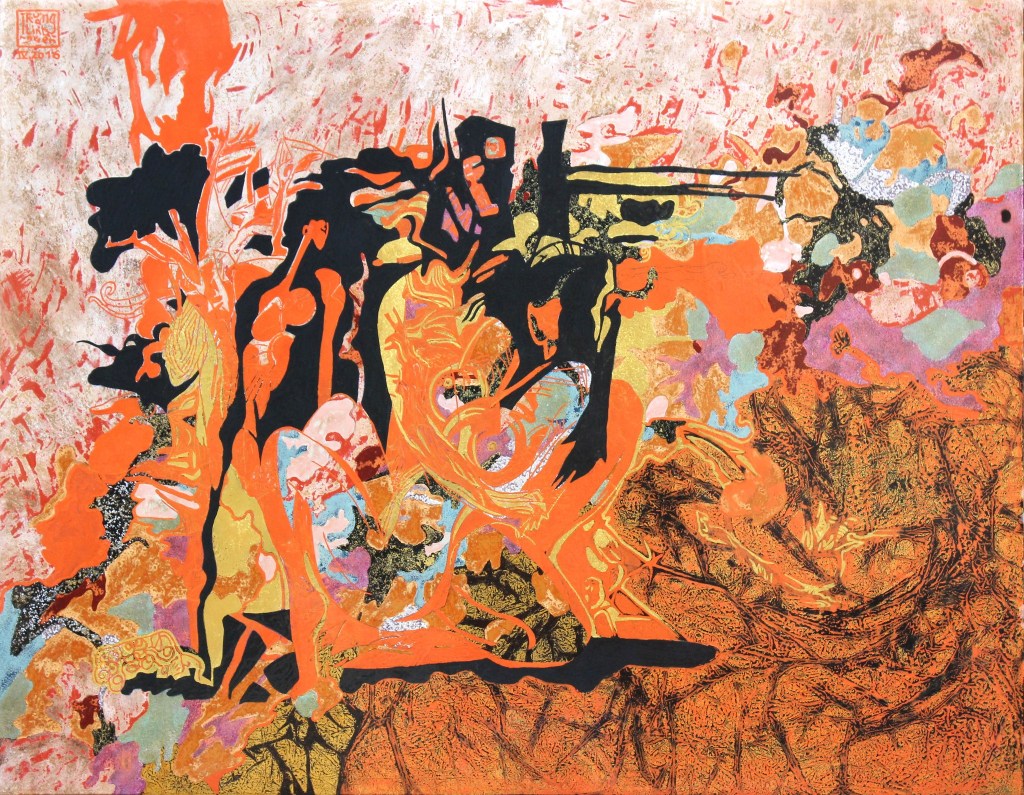 HỖN MANG III | Sơn mài | 70 x 90 cm | 2016