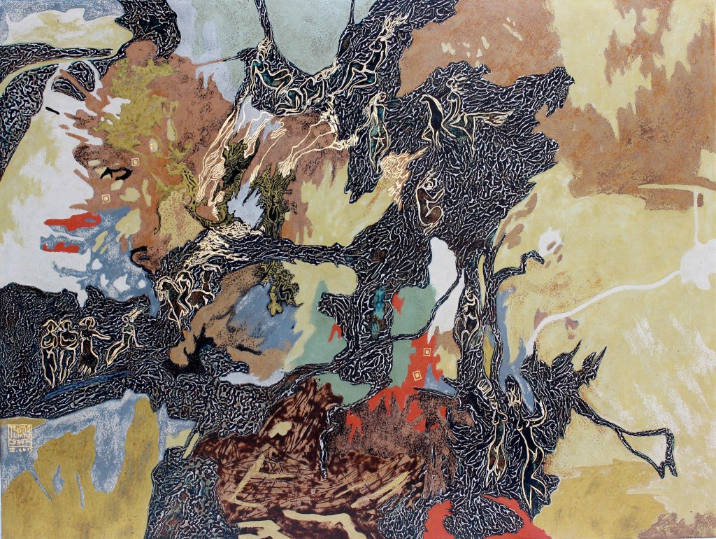 HỒN PHÁCH NƠI ĐÂU | Sơn mài | 81 x 107 cm | 2015
