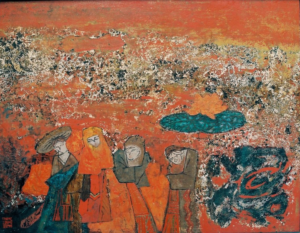 LÊN CHÙA | Sơn mài | 60 x 80 cm | 1999