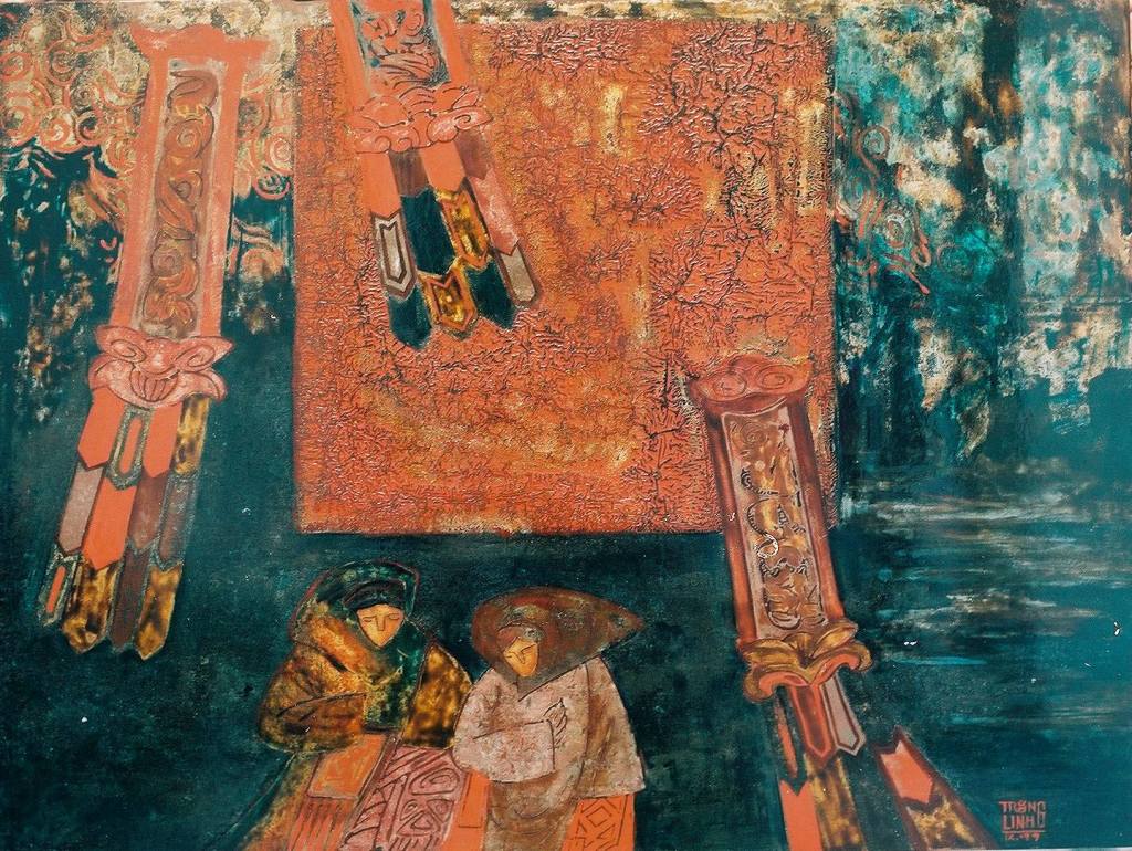 LÊN CHÙA | Sơn mài | 60 x 80cm | 1999