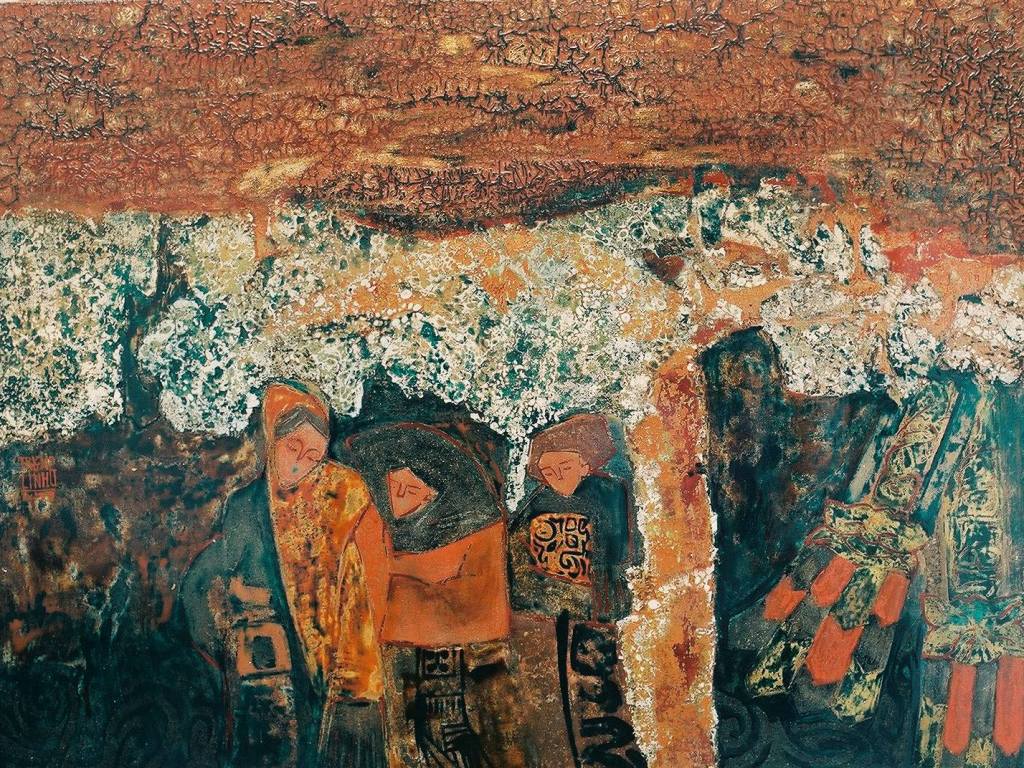 LÊN CHÙA | Sơn mài | 60 x 80cm | 1999