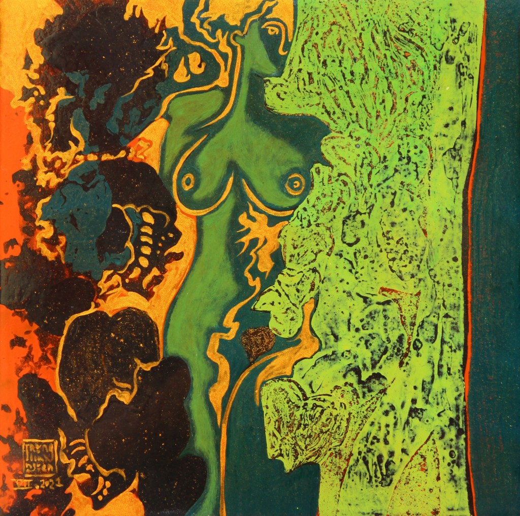 MẸ ĐẤT III | Sơn mài | 30 x 30 cm | 2021