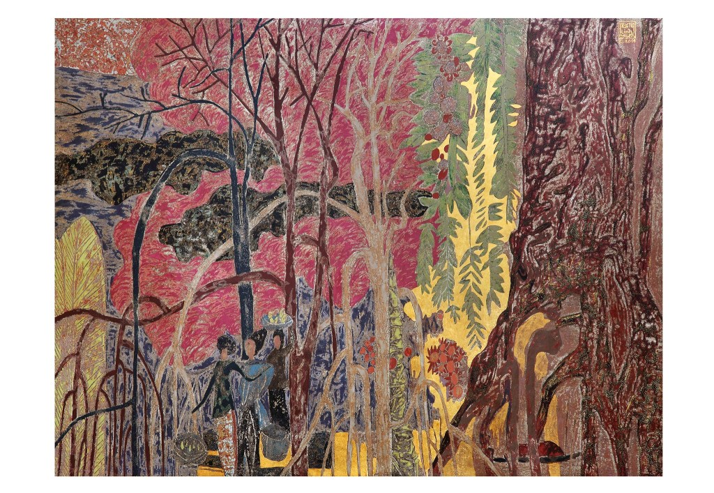 MIỀN NẮNG ẤM | Sơn mài | 81 x 107 cm | 2014