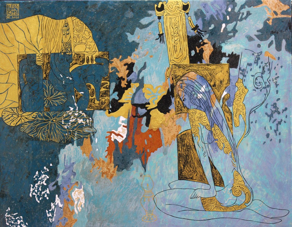 MƠ VỀ NƠI XA | Sơn mài | 70 x 90 cm | 2016