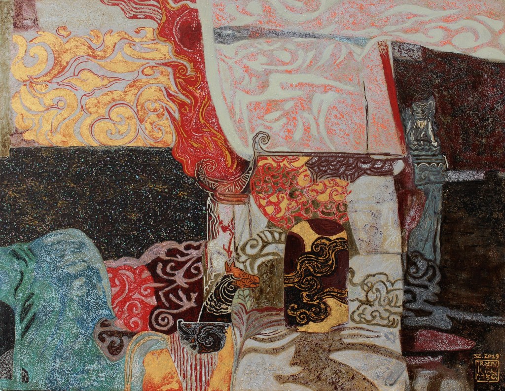 NGÀN XƯA MÂY TRẮNG I | Sơn mài | 70 x 90 cm | 2019