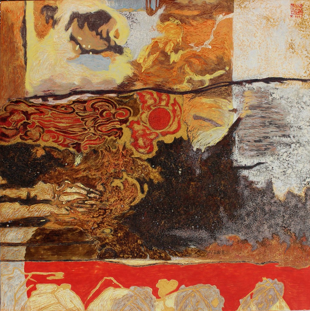 NGÀN XƯA MÂY TRẮNG III | Sơn mài | 100 x 100 cm | 2019