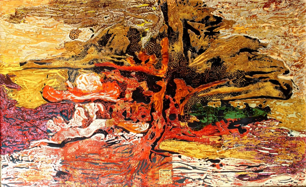 NGẪU HỨNG IV | Sơn mài | 60 x 100 cm | 2017