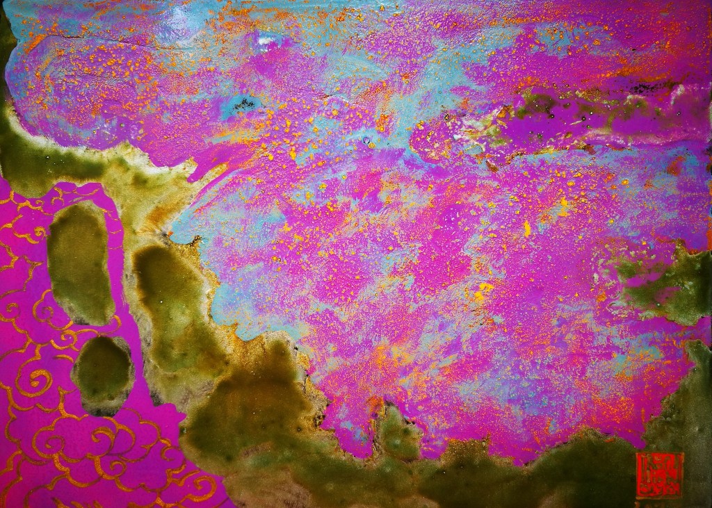 NGẪU HỨNG V | Sơn mài | 45 x 60 cm | 2017