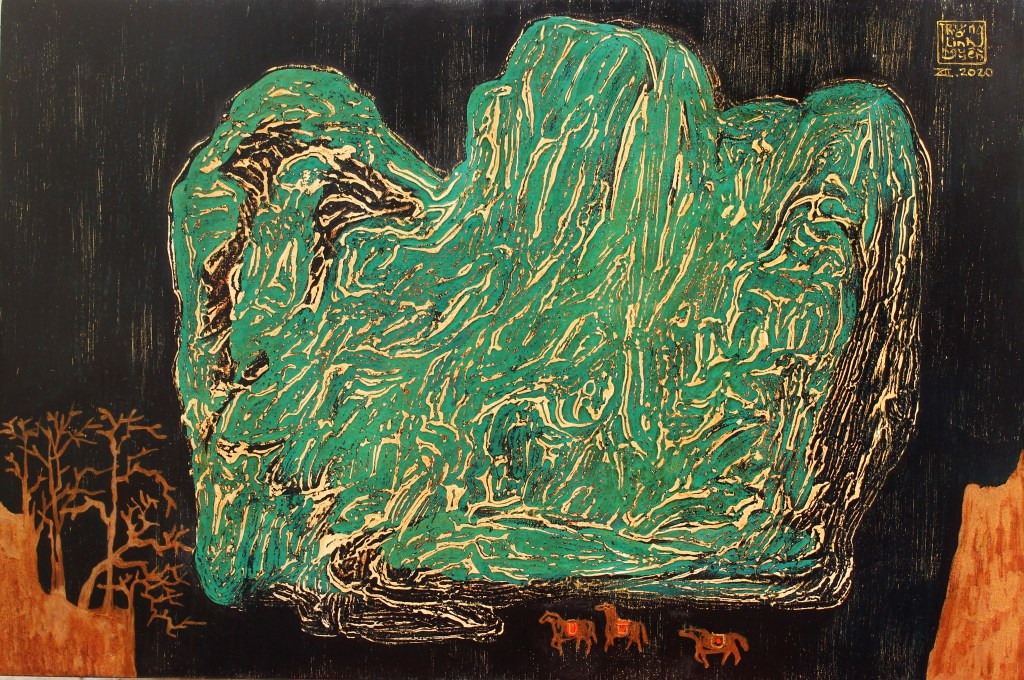 NGỌN NÚI XANH | Sơn mài - 40 x 60 cm | 2020