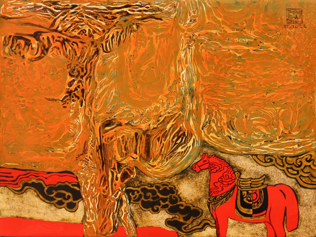 NGỰA THIÊNG | Sơn mài | 30 x 40 cm | 2021