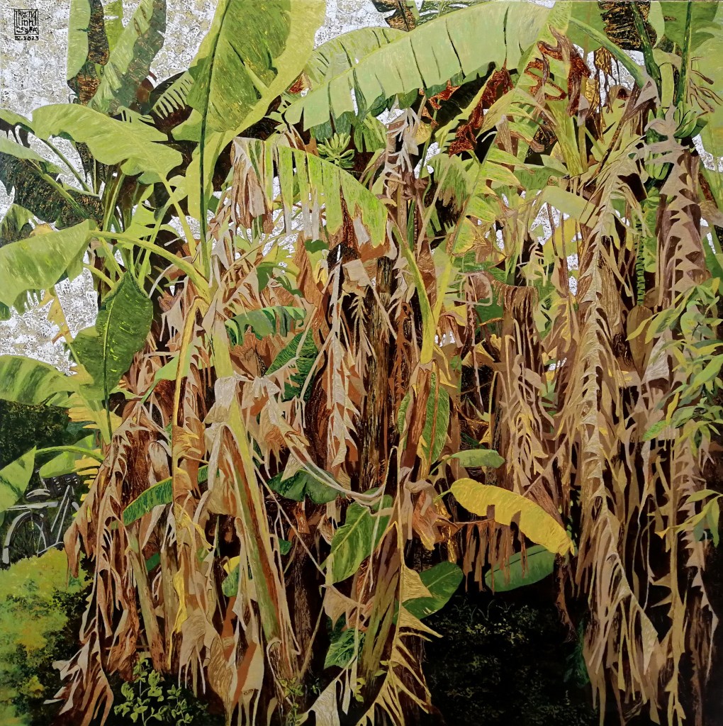 NHỚ ĐỒNG QUÊ IV | Sơn mài | 120 x 120 cm | 2023