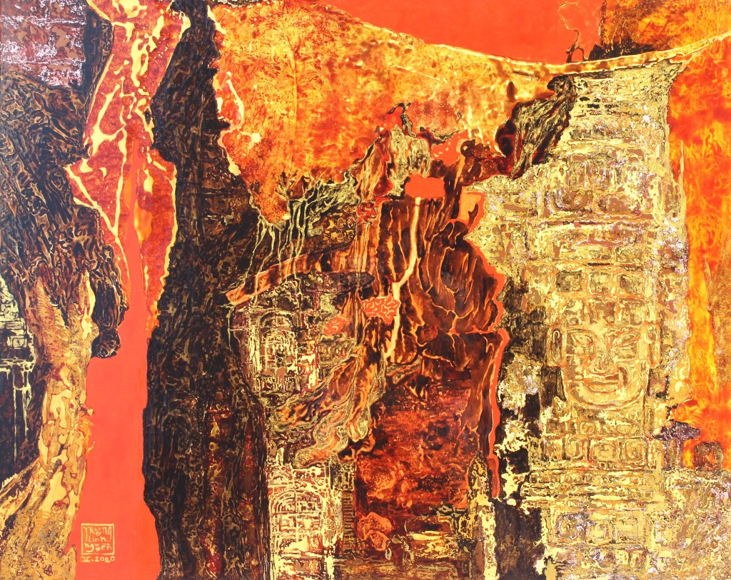 NỤ CƯỜI CỦA ĐÁ | Sơn mài | 81 x 100 cm | 2020