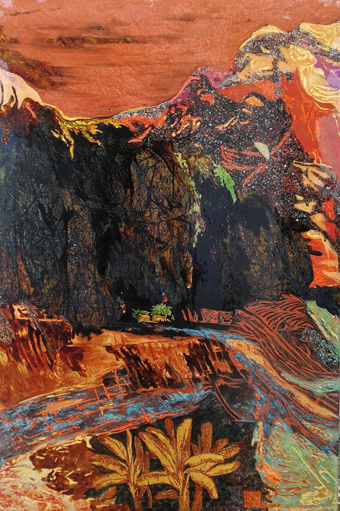 QUẢN BẠ | Sơn mài | 120 x 80 cm | 2020