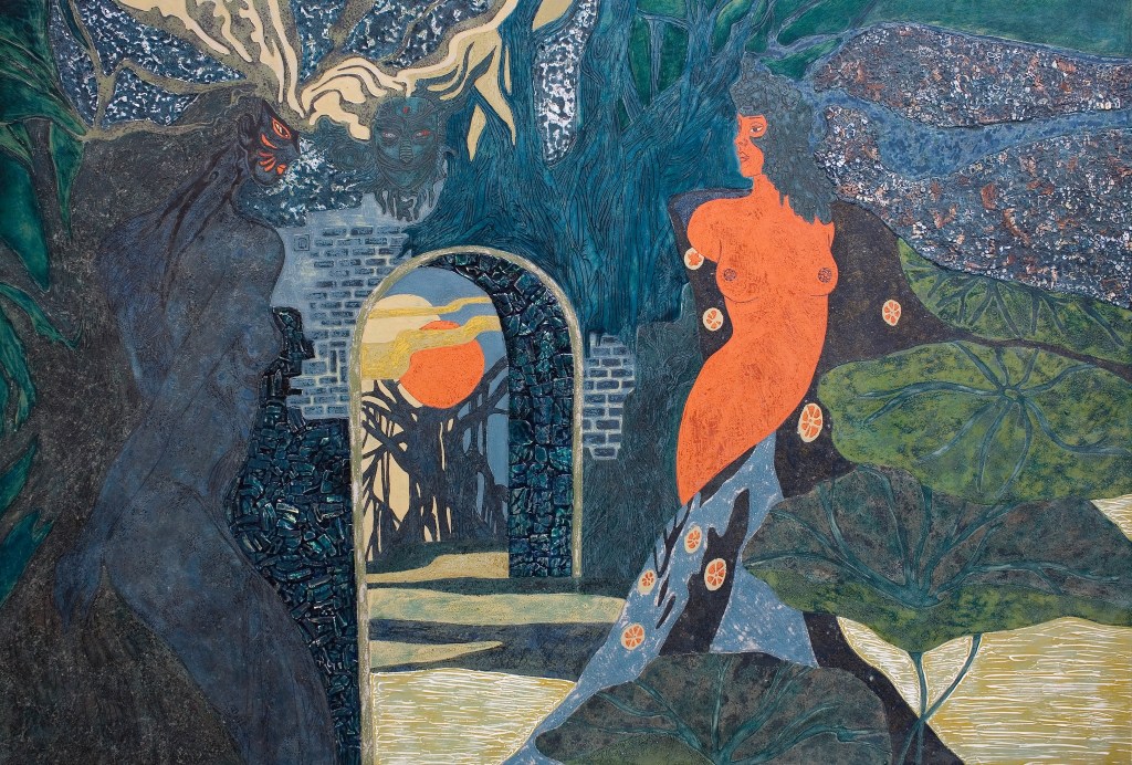 THIỆN VÀ ÁC | Sơn mài | 100 x 150 cm | 2013