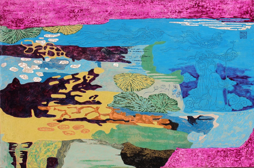 THUYỀN HOA | Sơn mài - 100 x 140 cm | 2015