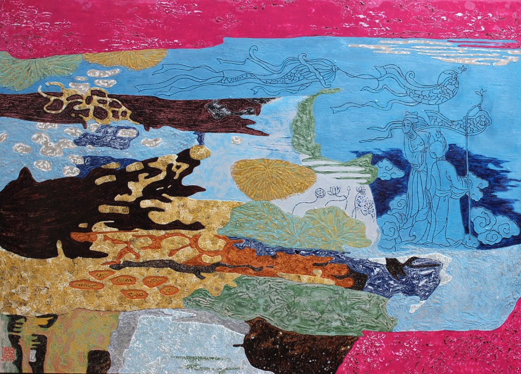 THUYỀN HOA | Sơn mài | 100 x 140 cm | 2019