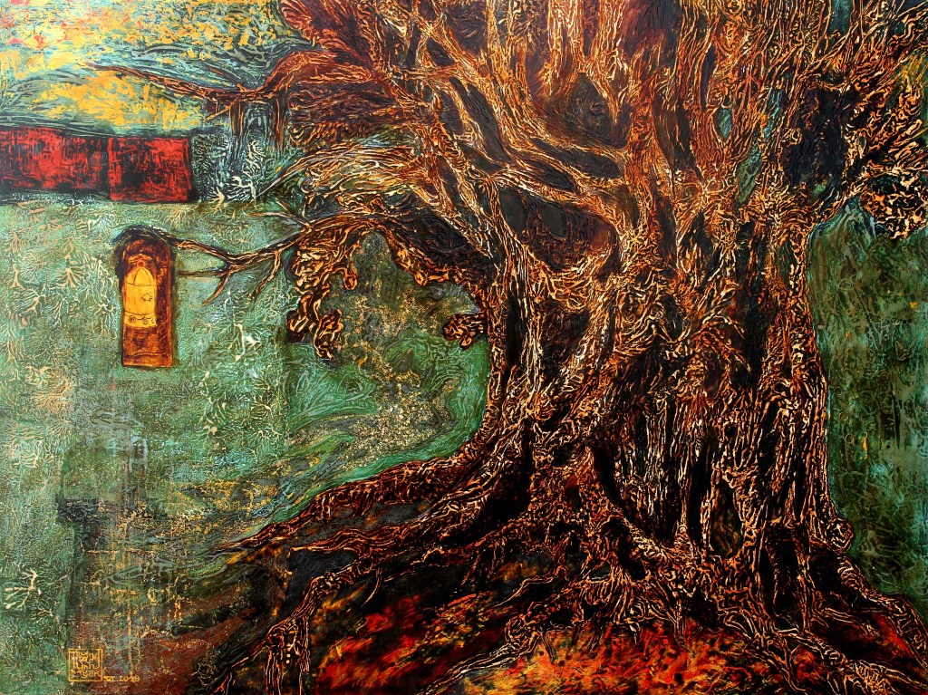 TIẾNG CHUÔNG | Sơn mài | 90 x 120 cm | 2018