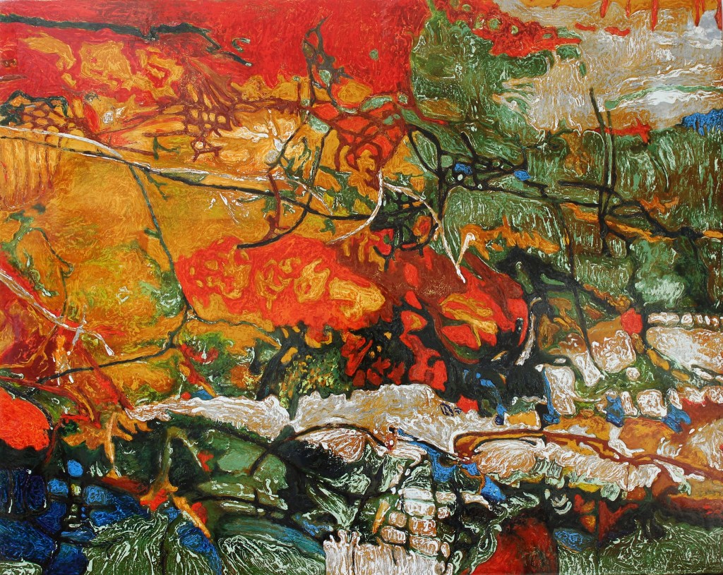 TIẾNG VỌNG CAO NGUYÊN | Sơn mài | 80 x 100 cm | 2019