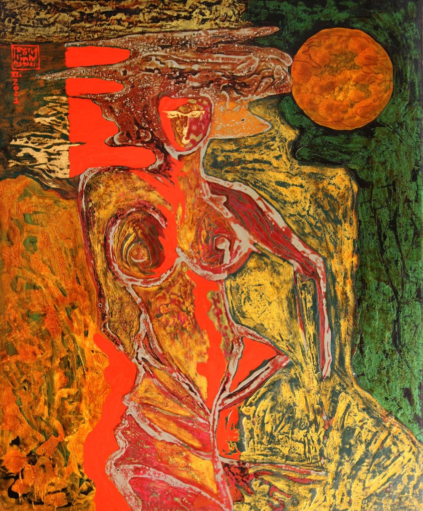 TRĂNG MUỘN | Sơn mài |  50 x 60 cm | 2021