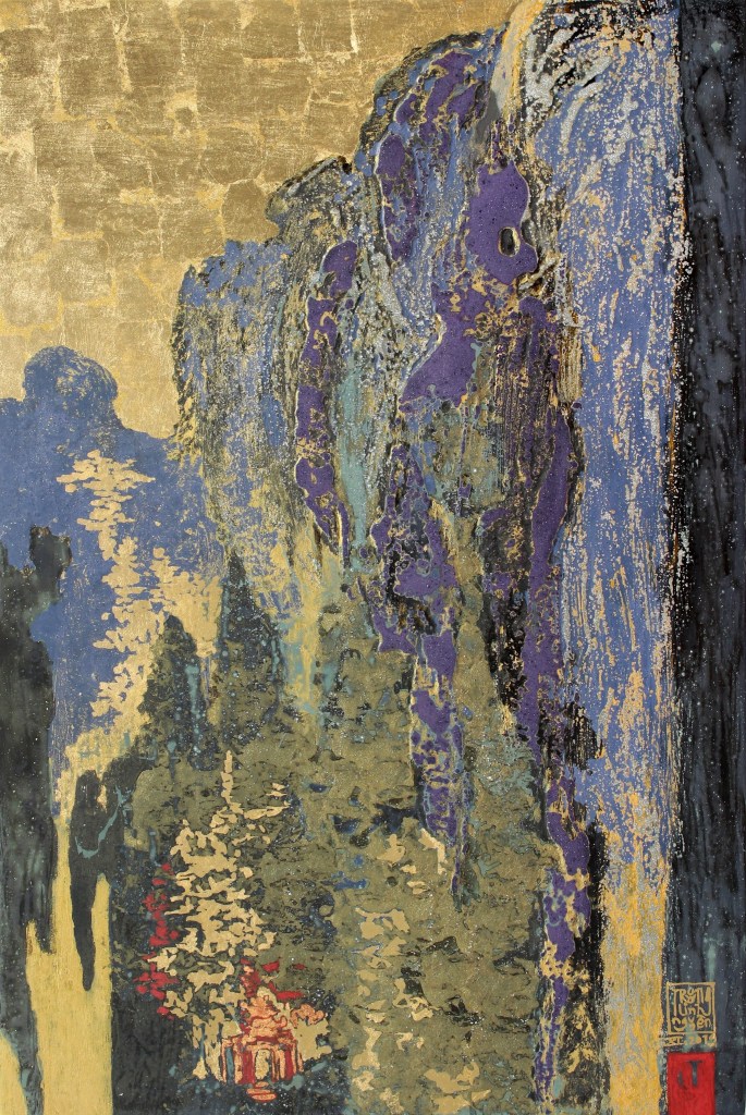 TRÊN ĐỈNH NON TẢNG III | Sơn mài | 60 x 40 cm | 2019