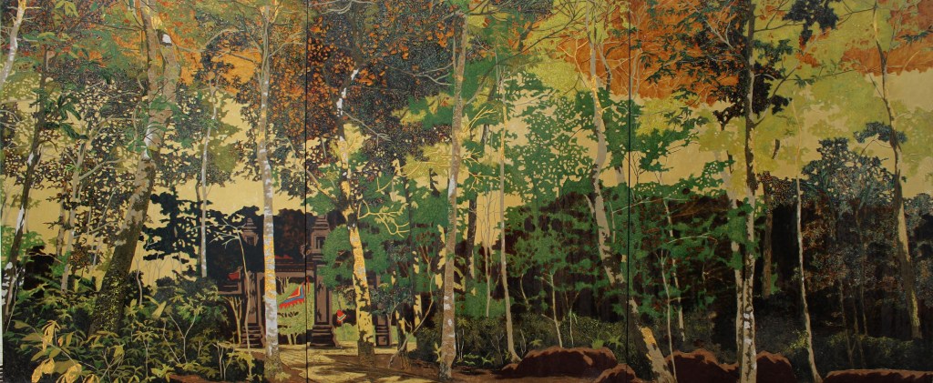 TRÊN ĐỈNH NON TẢNG | Sơn mài | 100 x 240 cm | 2021