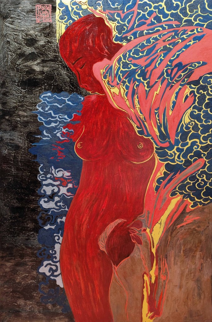 TRƯỚNG RỦ, MÀN THE | Sơn mài | 90 x 60 cm | 2024