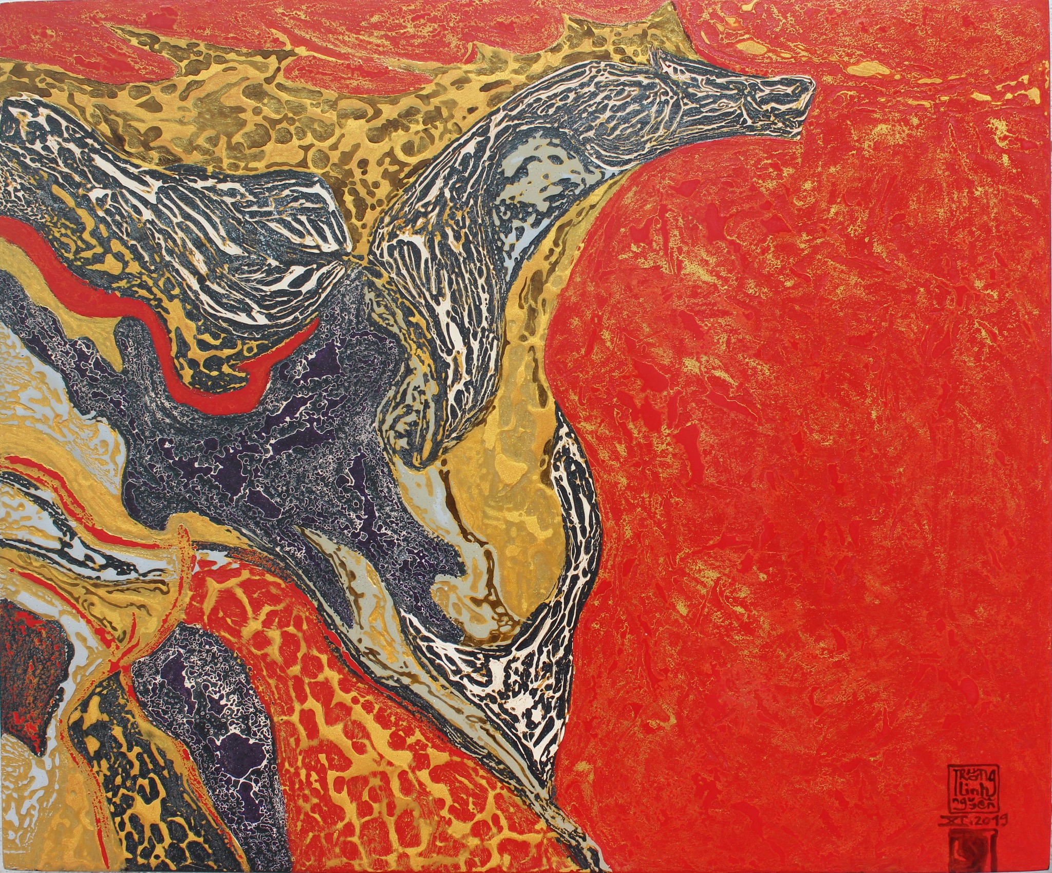 TUẤN MÃ | Sơn mài | 40 x 50 cm | 2019