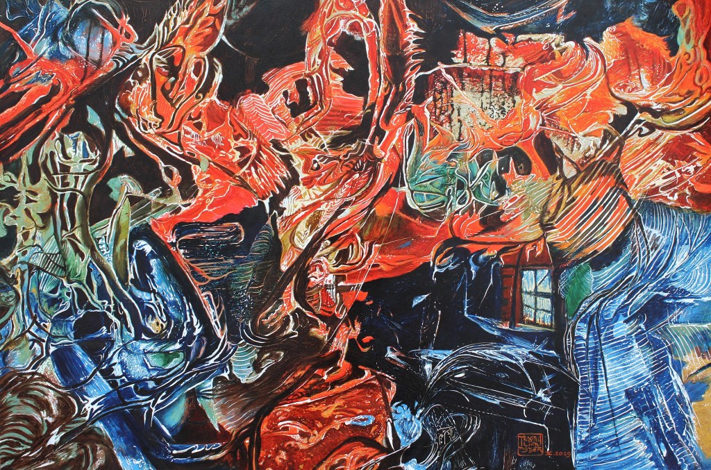 VẾT TRẦN GIAN | Sơn mài | 80 x 120 cm | 2019